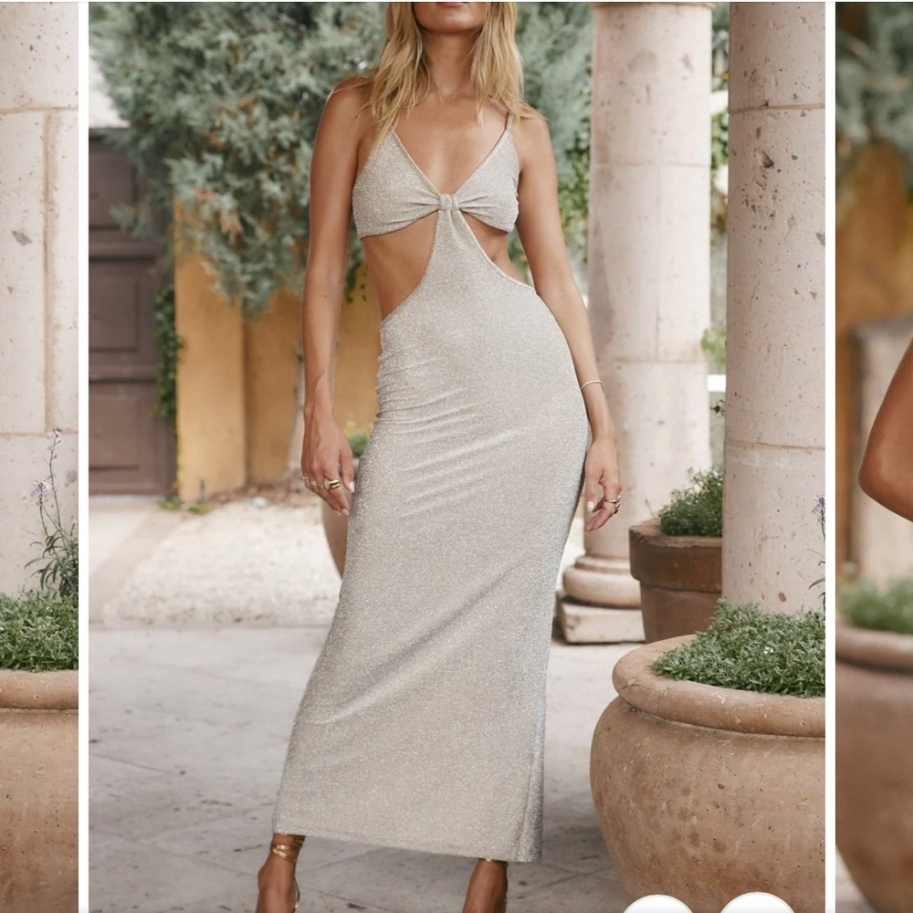12th Tribe Shimmer Cutout Dress